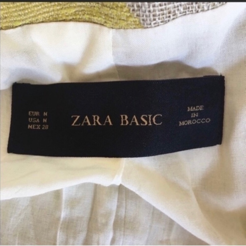 Zara Basic Yellow Open Front Coat Size M - image 4